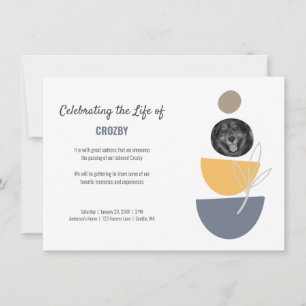 Moderne Pet Memorial Foto Viering van het Leven Aankondiging