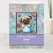 Moderne  Pet Pastel Christmas Kaart (Voorkant)