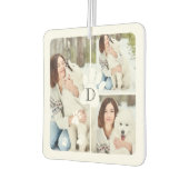 Moderne Pet Paw Print Monogram Vier Fotocollage Luchtverfrisser (Links)