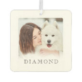 Moderne Pet Paw Print Monogram Vier Fotocollage Luchtverfrisser (Achterkant)