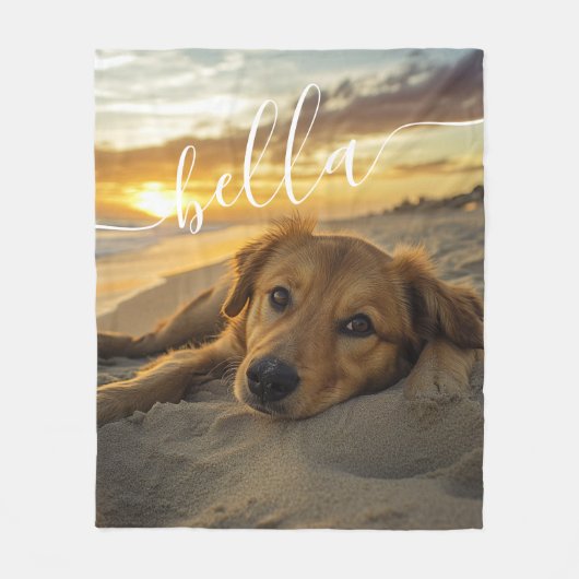 Moderne Pet Photo Fleece Deken (Voorkant)