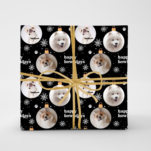 Moderne Pet Photo Ornamenten Aangepaste kerst Wrap Cadeaupapier