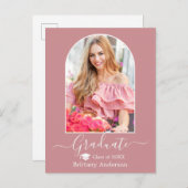 Moderne Pet Stusty Roze Afstuderen Briefkaart (Voorkant / Achterkant)