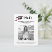 Moderne PhD Afstudeerfeest Bedankt Briefkaart (Staand voorkant)