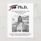 Moderne PhD Afstudeerfeest Bedankt Briefkaart (Voorkant)