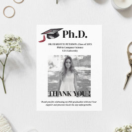 Moderne PhD Afstudeerfeest Bedankt Briefkaart