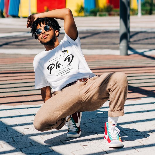 Moderne PhD Afstuderen Script felicitatie partij T-shirt