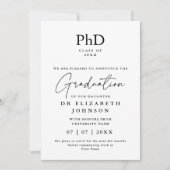 Moderne PhD-graad Fotoaankondiging Kaart (Voorkant)