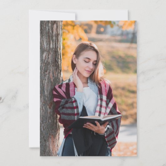 Moderne PhD-graad Fotoaankondiging Kaart (Achterkant)