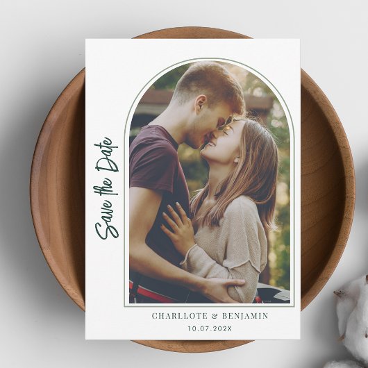 Moderne Photo Arch Wedding Bewaar de datum Save The Date