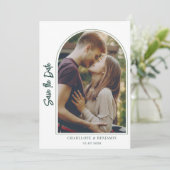 Moderne Photo Arch Wedding Bewaar de datum Save The Date (Staand voorkant)