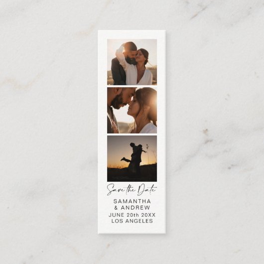 Moderne Photo Booth 3-Photo QR-code Bewaar de datu Mini Visitekaartje (Voorkant)