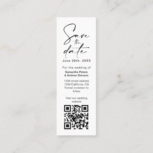 Moderne Photo Booth 3-Photo QR-code Bewaar de datu Mini Visitekaartje (Achterkant)