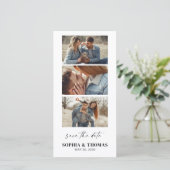 Moderne Photo Booth Bladwijzer bruiloft Save The Date (Staand voorkant)
