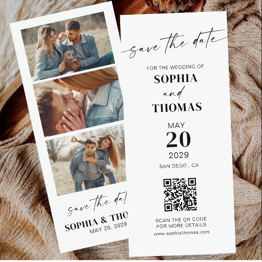 Moderne Photo Booth Bladwijzer bruiloft Save The Date