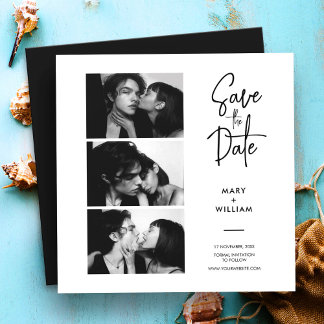 Moderne Photo Booth Save the Date Huwelijk