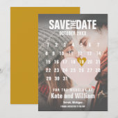 Moderne Photo Calendar Chic Gold Love Heart Save The Date (Voorkant / Achterkant)
