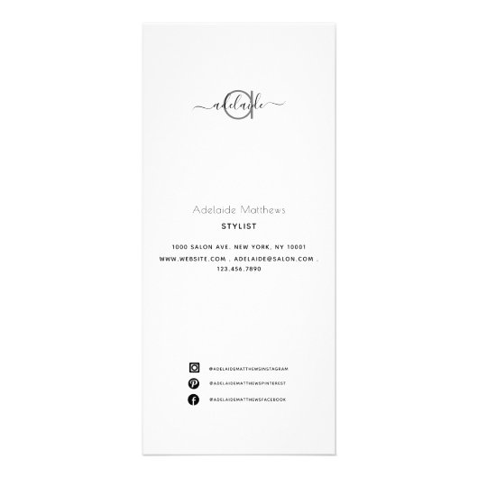 Moderne Photo Collage White Spa Salon Service Menu (Voorkant)