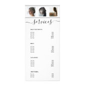 Moderne Photo Collage White Spa Salon Service Menu (Achterkant)