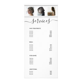 Moderne Photo Collage White Spa Salon Service Menu