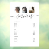 Moderne Photo Collage White Spa Salon Service Menu Raamsticker (Vel 3)