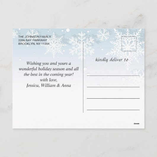 Moderne PHOTO-gouden kerstgroet Feestdagenkaart (Achterkant)