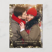 Moderne PHOTO-gouden kerstgroet Feestdagenkaart (Voorkant)