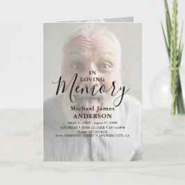 Moderne Photo Overlay Sympathie Funeral Programme Programma