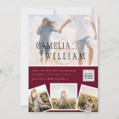 Moderne PHOTO QR Code Save the Date Trouw Uitnodig Kaart (Voorkant)