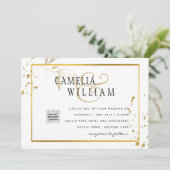 Moderne PHOTO QR CODE Trouwkaart of Save the Date (Staand voorkant)