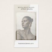 Moderne Photo White Handmade Jewelry Care Card Visitekaartje (Voorkant)