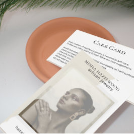 Moderne Photo White Handmade Jewelry Care Card Visitekaartje