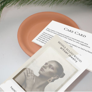 Moderne Photo White Handmade Jewelry Care Card Visitekaartje