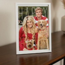 Moderne PhotoPop Happy Holiday Foliekaart