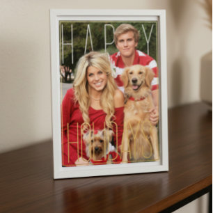 Moderne PhotoPop Happy Holiday Foliekaart Folie Feestdagenkaart