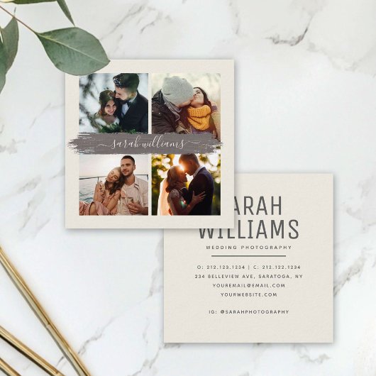 Moderne Photoshop-fotograaf voor het script van pe Vierkante Visitekaartje