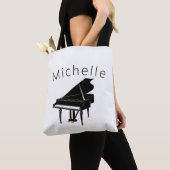 moderne pianamuziek canvas tas met naam (Dichtbij)