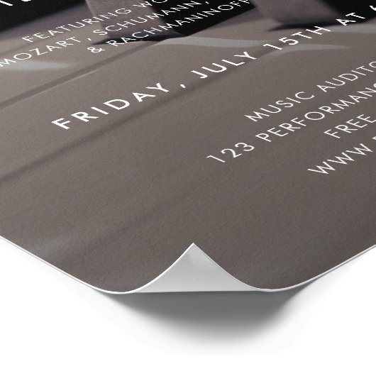 Moderne Piano Overweging Concert Fotosjabloon Poster (Hoek)