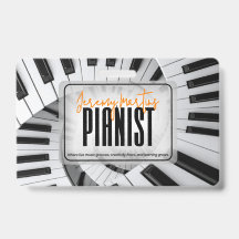 Moderne Piano Spiralen Zwart&Wit Oranje Pianist