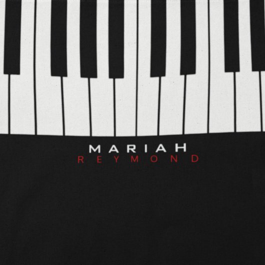 Moderne pianomuziek all-over canvas tas met naam