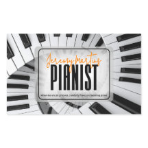 Moderne pianospiralen Zwart&Wit Oranje Pianist