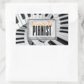 Moderne pianospiralen zwart-wit Sinaasappel pianis Rechthoekige Sticker (Tas)