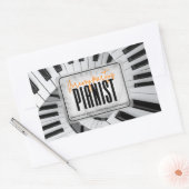 Moderne pianospiralen zwart-wit Sinaasappel pianis Rechthoekige Sticker (Envelop)