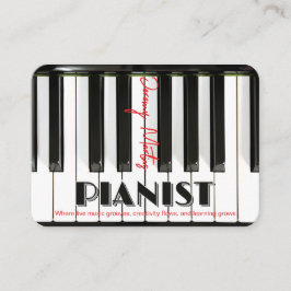 Moderne pianotoetsenbord Rood Zwart Pianist Visitekaartje
