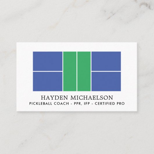 Moderne Pickleball Coach Teaching Pro Visitekaartje (Voorkant)