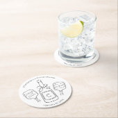 Moderne Pickleball- en Prosecco-bruidsfeest Ronde Kartonnen Onderzetter (Insitu)