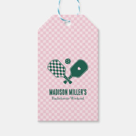 Moderne Pickleball- en Prosecco vrijgezellenweeken Cadeaulabel