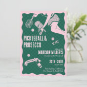 Moderne Pickleball- en Prosecco vrijgezellenweeken Kaart (Staand voorkant)