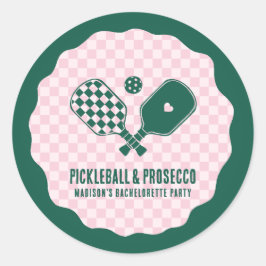 Moderne Pickleball- en Prosecco vrijgezellenweeken Ronde Sticker