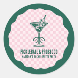 Moderne Pickleball- en Prosecco vrijgezellenweeken Ronde Sticker